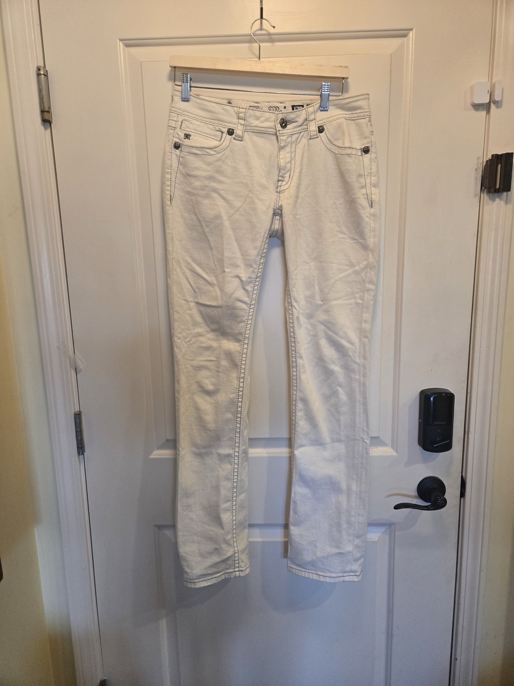 Miss Me White Straight-Leg Women's Jeans